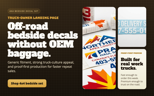 4x4 bedside decal set Canada