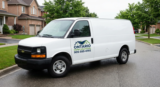 Pair of custom vehicle door logo decals for Ontario businesses matching on both sides