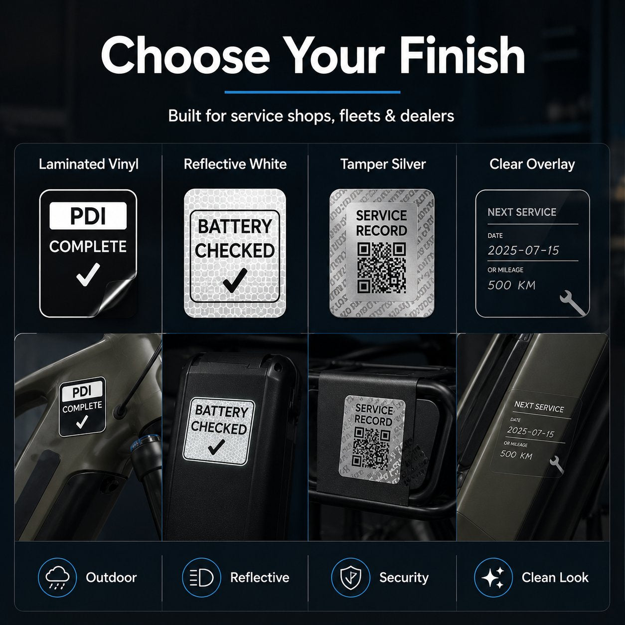E-Bike Service Label Kit Canada - e bike service label kit finish options
