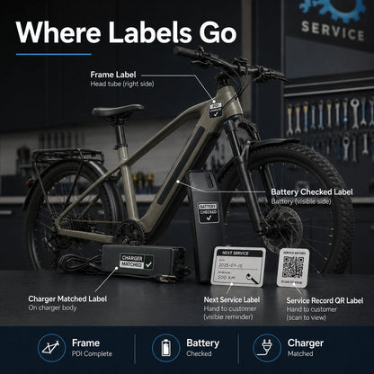 E-Bike Service Label Kit Canada - e bike service label placement guide