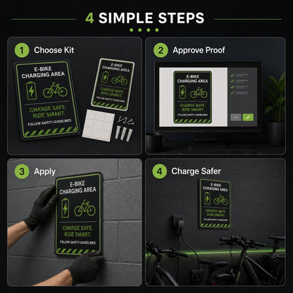 Simple install guide for e-bike charging station signage