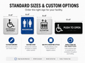 Standard AODA sign sizes and custom options