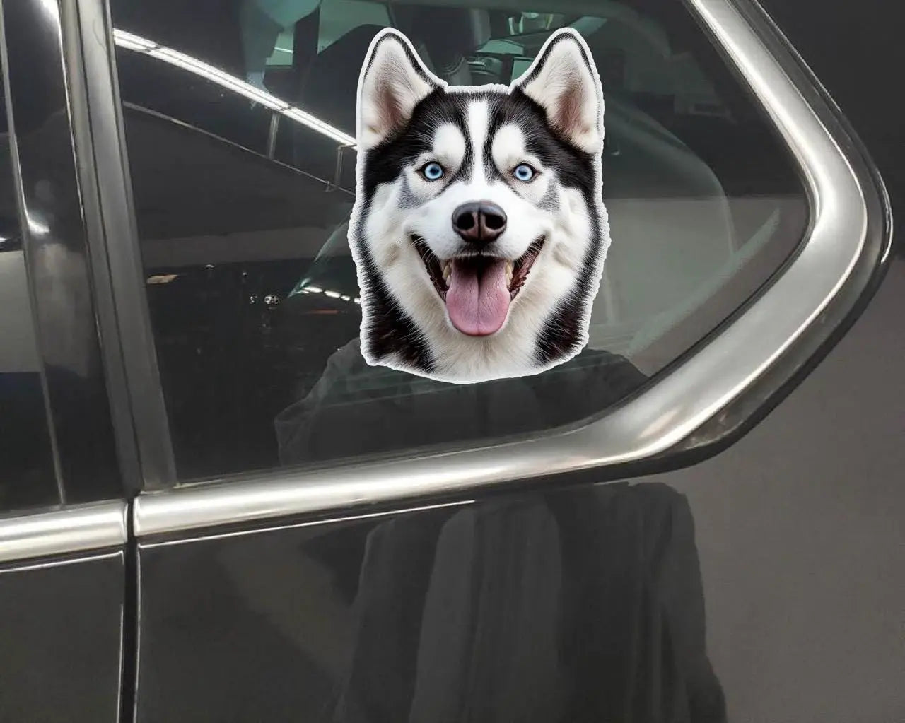 Image of Husky Reflective Vinyl Decal - Waterproof Dog Lover Sticker