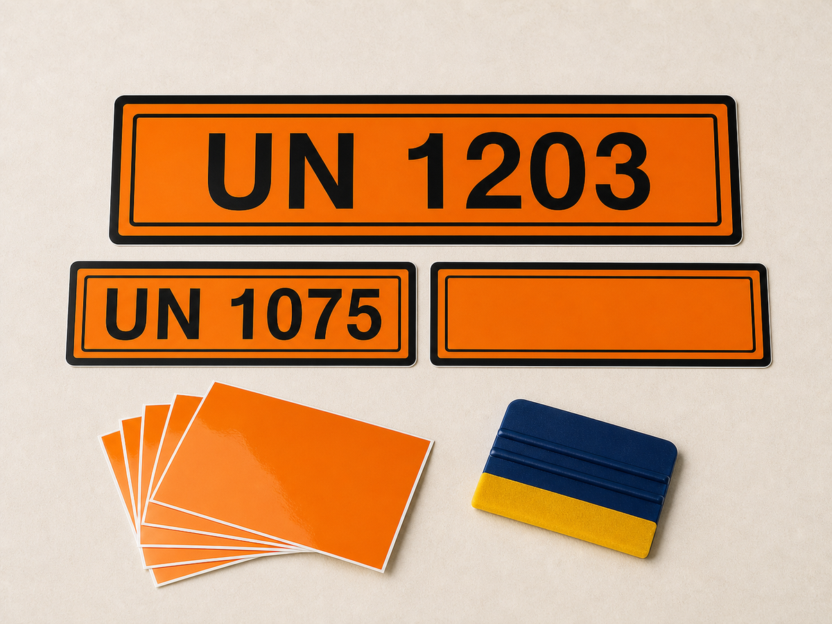 UN Number Panels — orange TDG identification panels