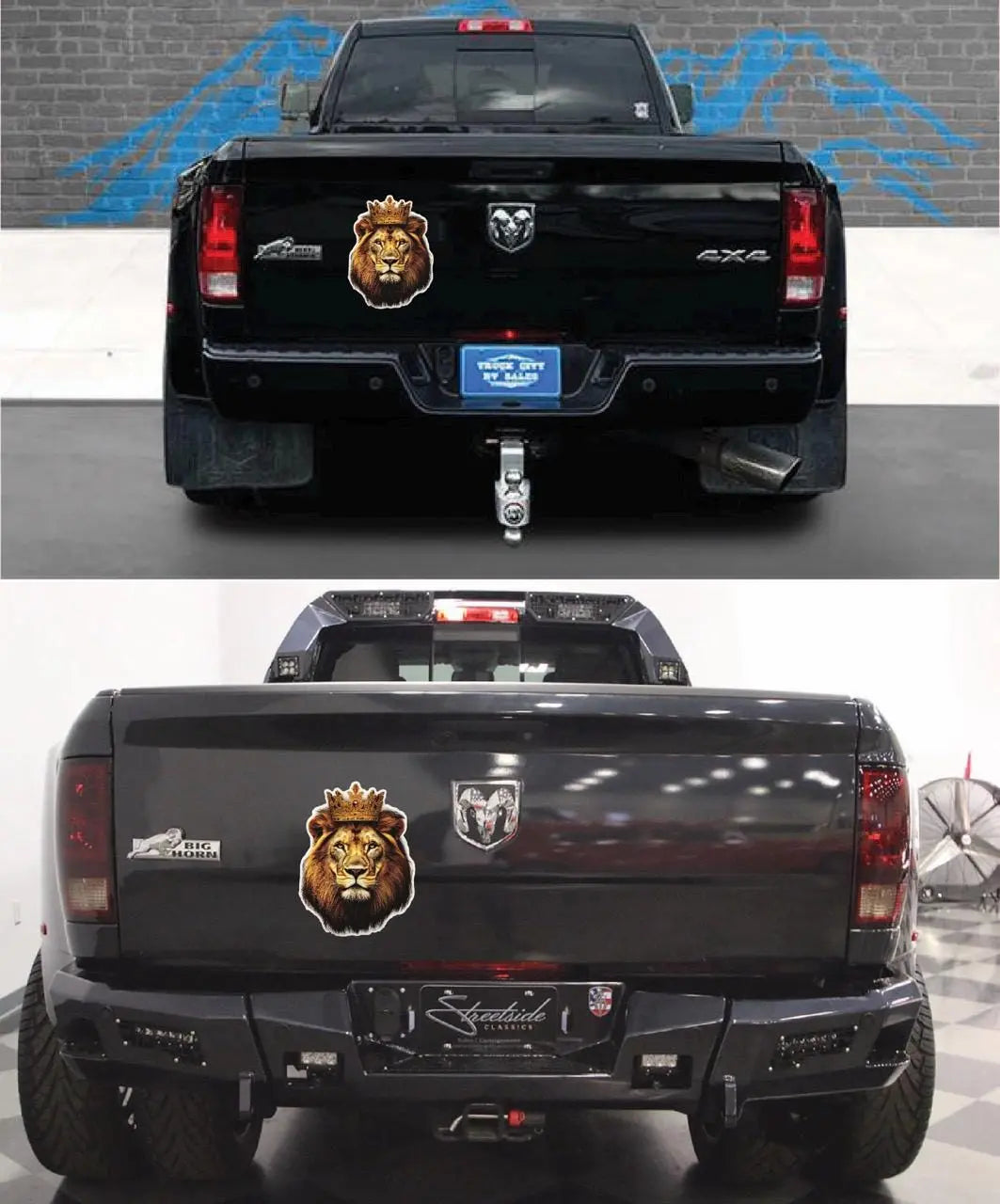 Image of Crowned Lion Reflective Vinyl Decal - Waterproof Car Sticker