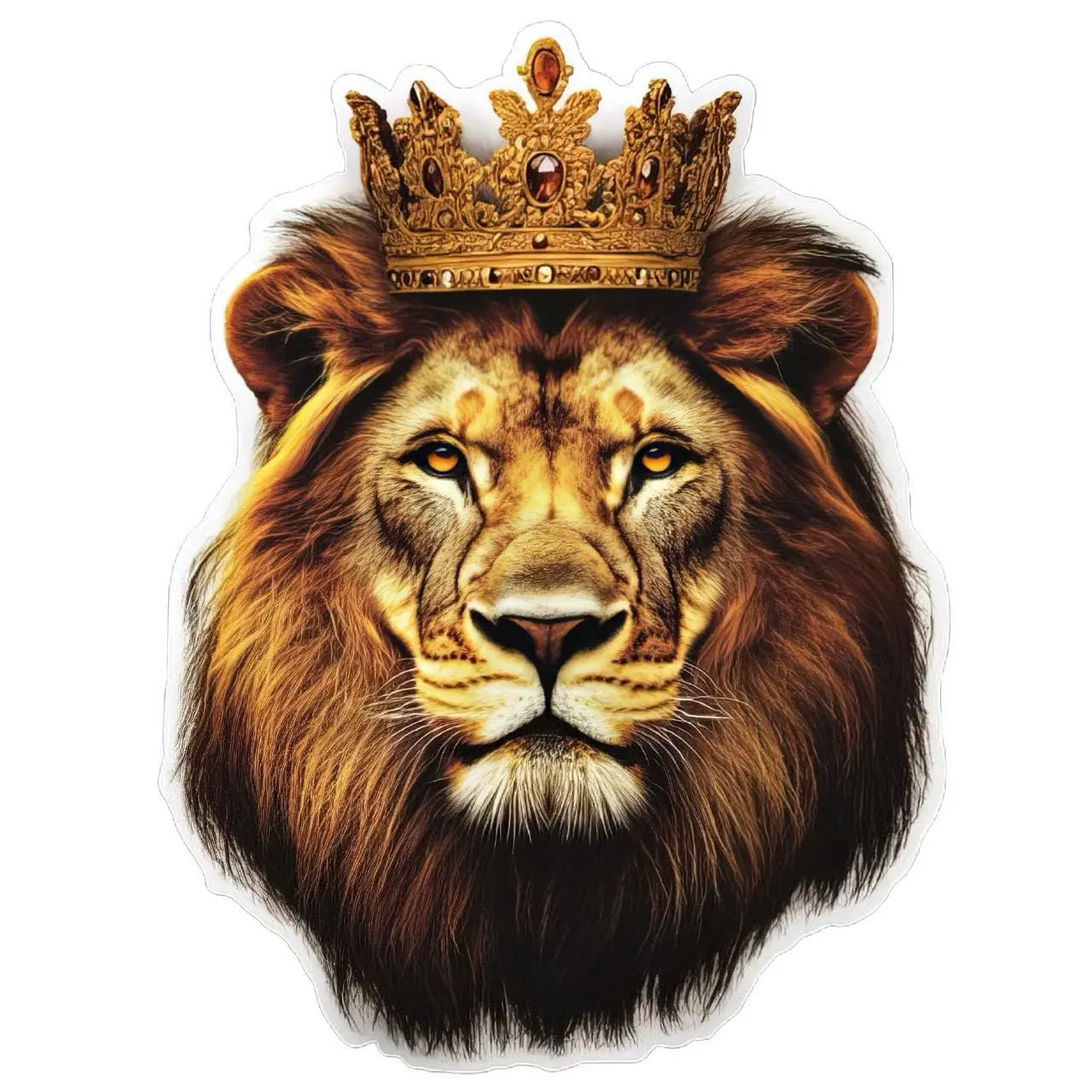 Image of Crowned Lion Reflective Vinyl Decal - Waterproof Car Sticker
