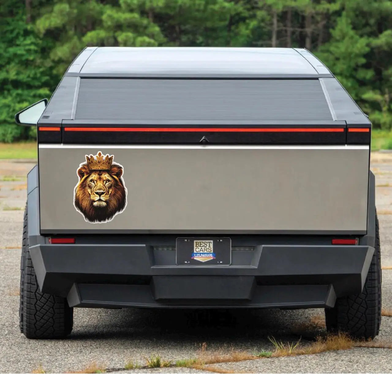 Image of Crowned Lion Reflective Vinyl Decal - Waterproof Car Sticker