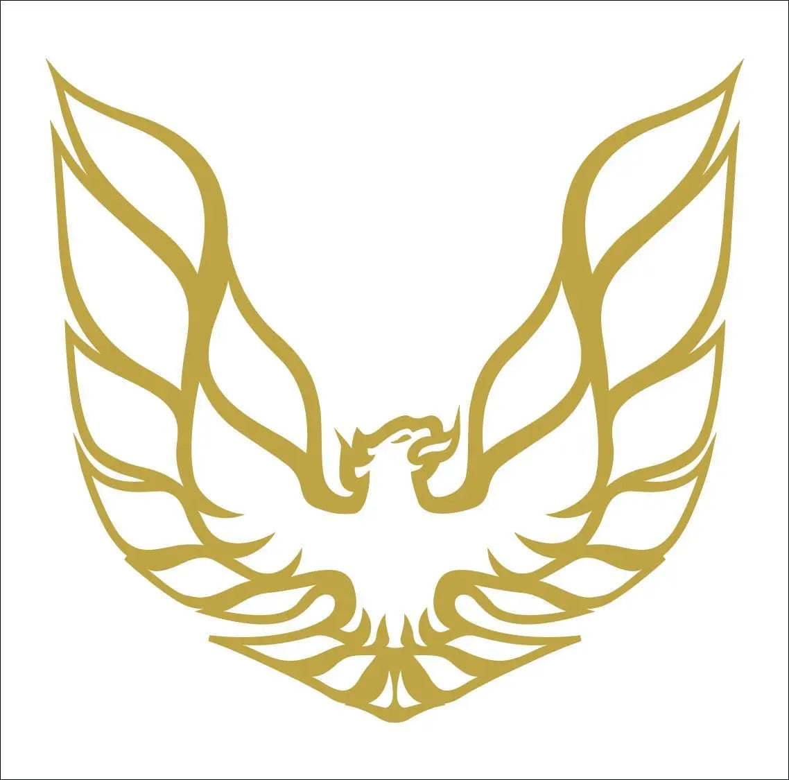 Image of Gold Phoenix Firebird Vinyl Decal - Premium Car Sticker (Multiple Sizes)
