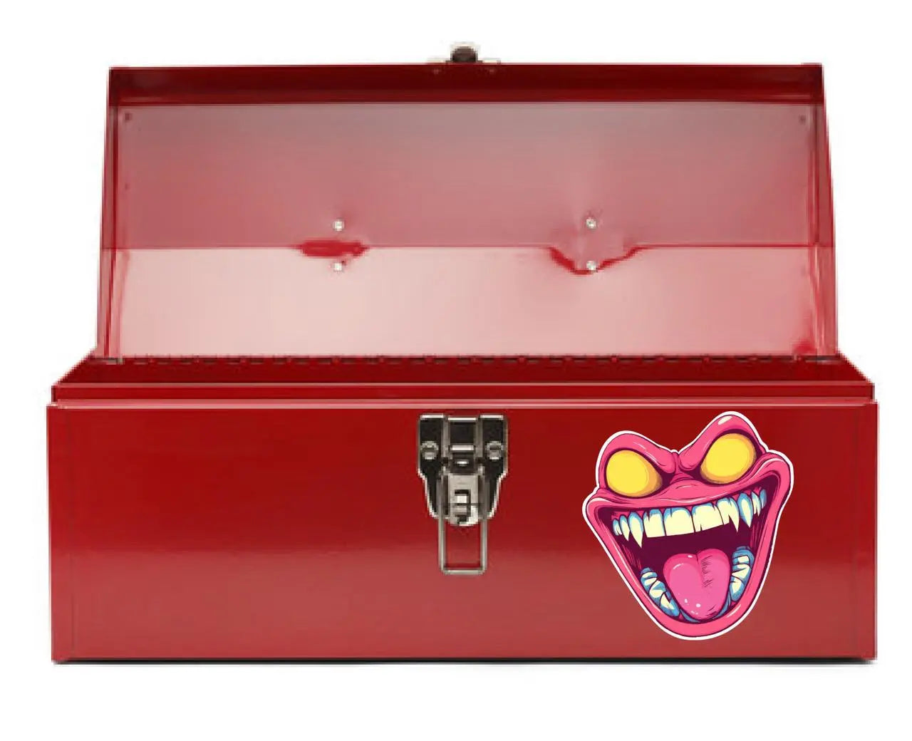 Here are a few options for alt text, keeping under 100 characters:

* **Jeep with monster face sticker on spare tire.**
* **G
