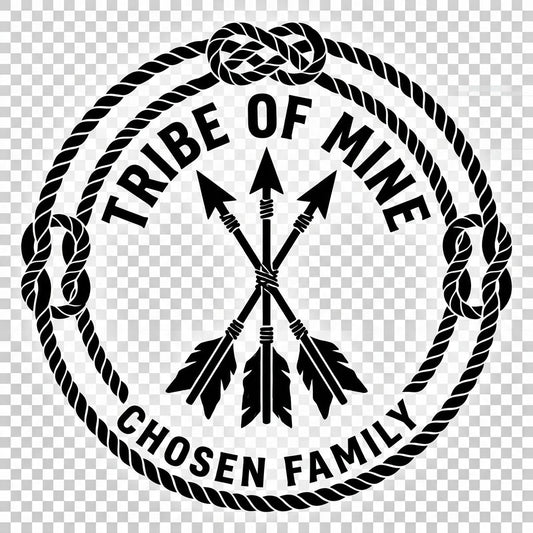 02 Rope Knot Circle Around Three Arrows Silhouette dark mockup