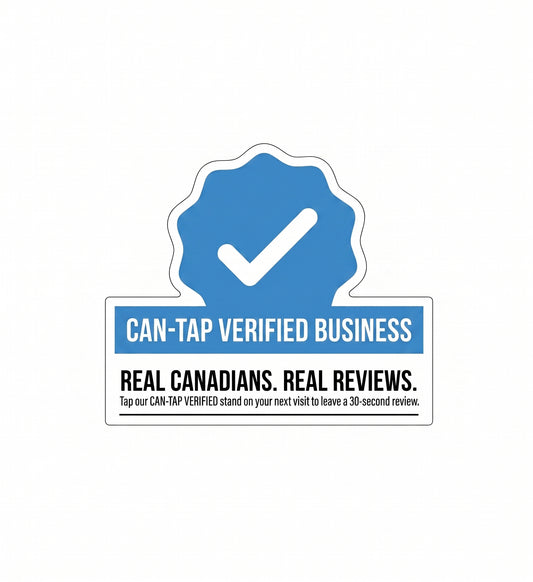 CAN-TAP Verified badge — Ontario business reputation engine dashboard showing Google review growth
