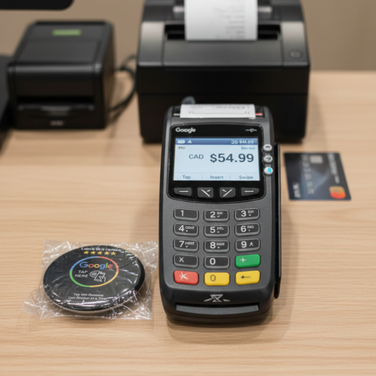 CAN-TAP NFC acrylic circle close-up showing premium Canadian manufacturing quality