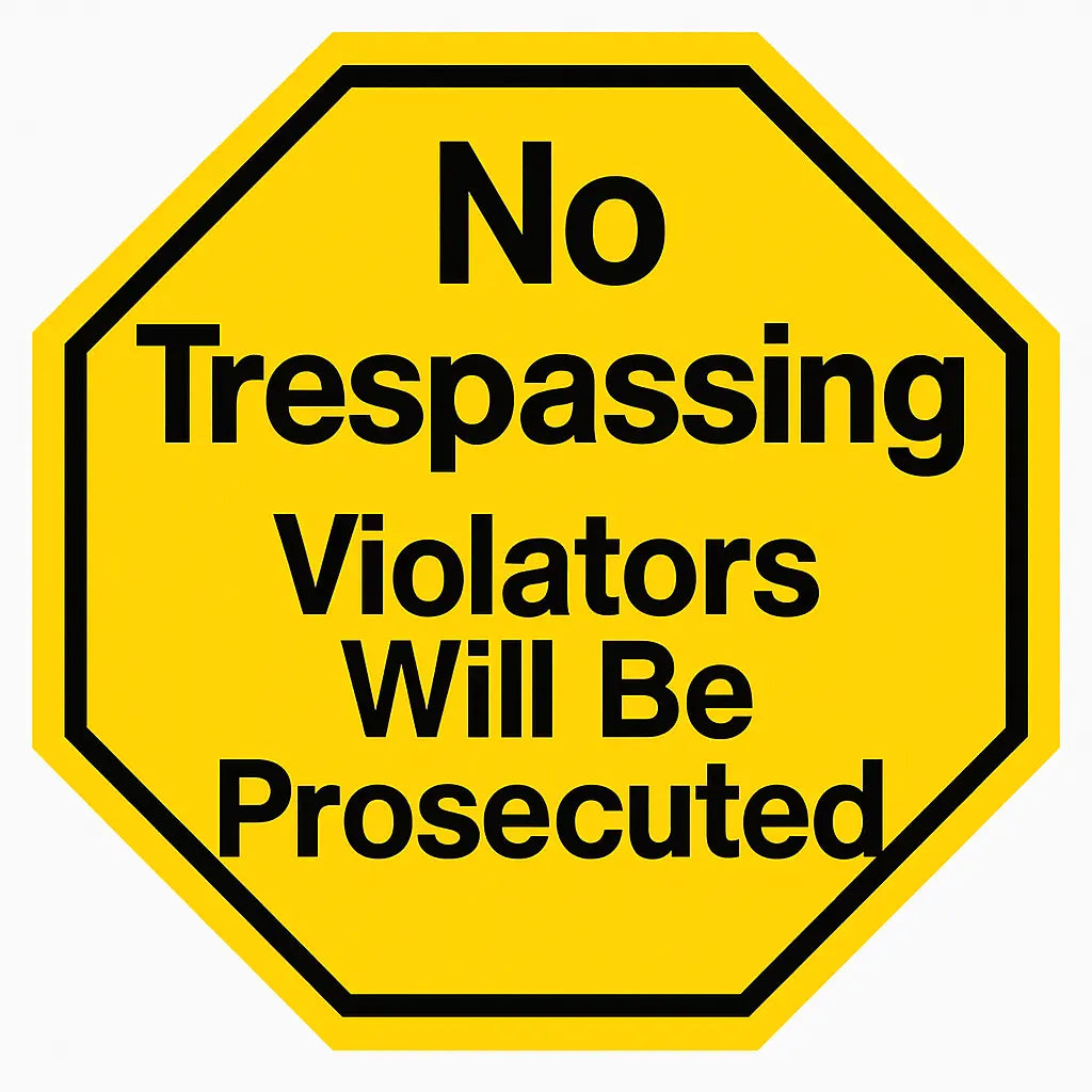 No Trespassing Decal - Professional Security Warning Sticker for Home and Business Protection