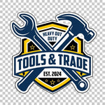 Wrench & Hammer Crossed Trade Decal — Vinyl Toolbox & Truck Sticker - 5