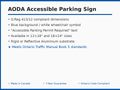 AODA accessible parking sign Ontario spec dimensions materials