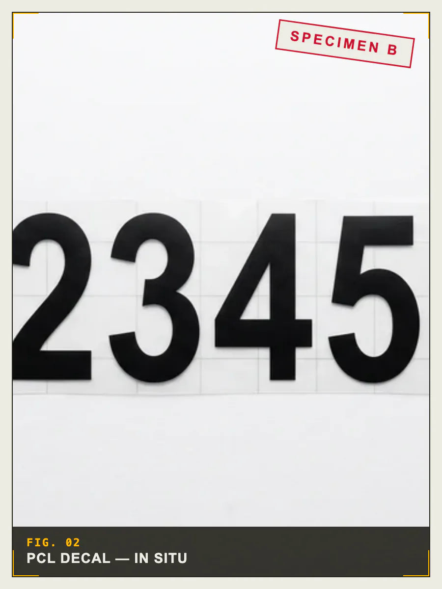 Boat registration number decals for Canadian PCL hull markings