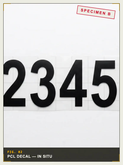 Boat registration number decals for Canadian PCL hull markings