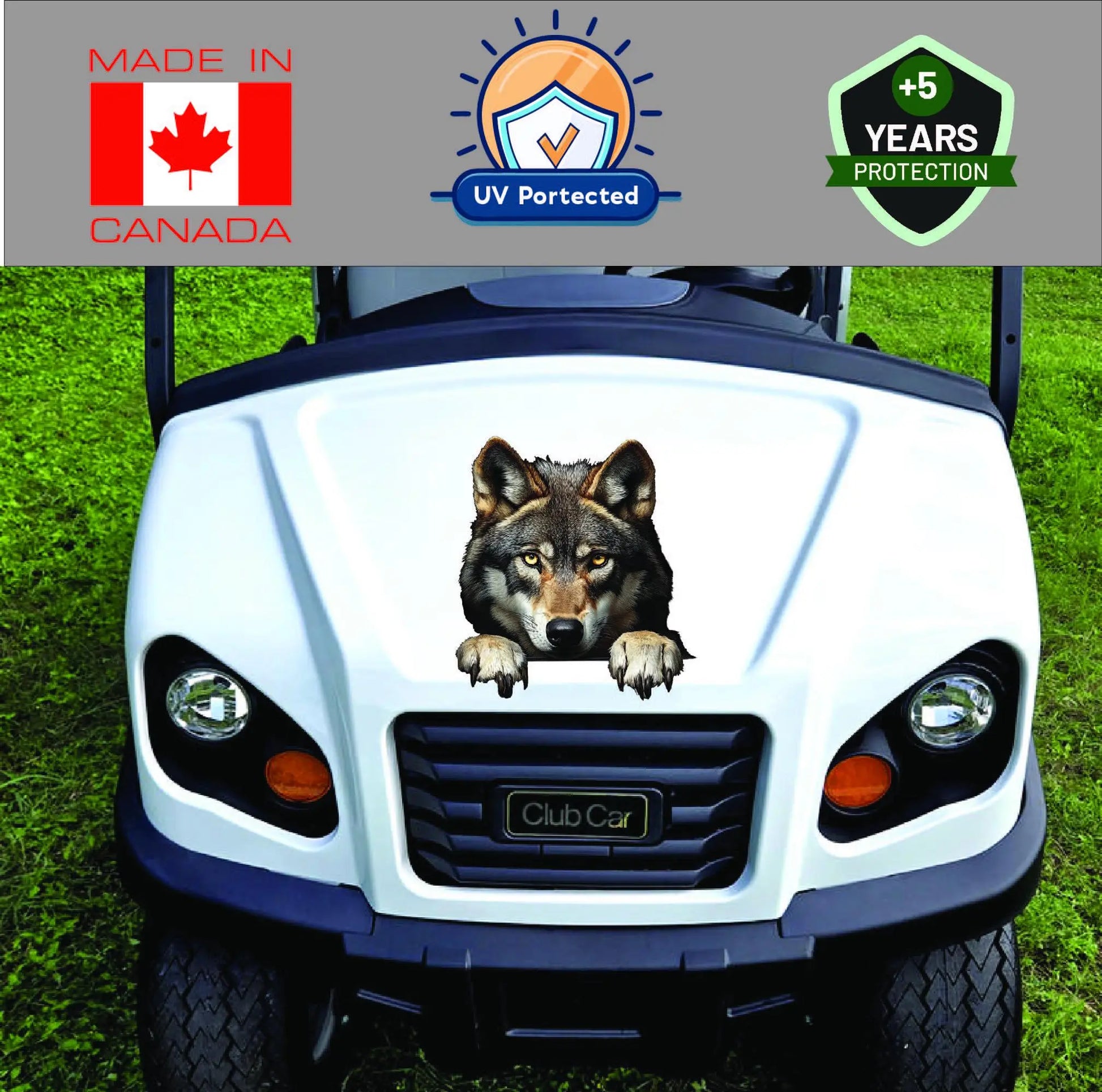 Waterproof sticker of wolf peeking out from behind a tree, suitable for cars and laptops