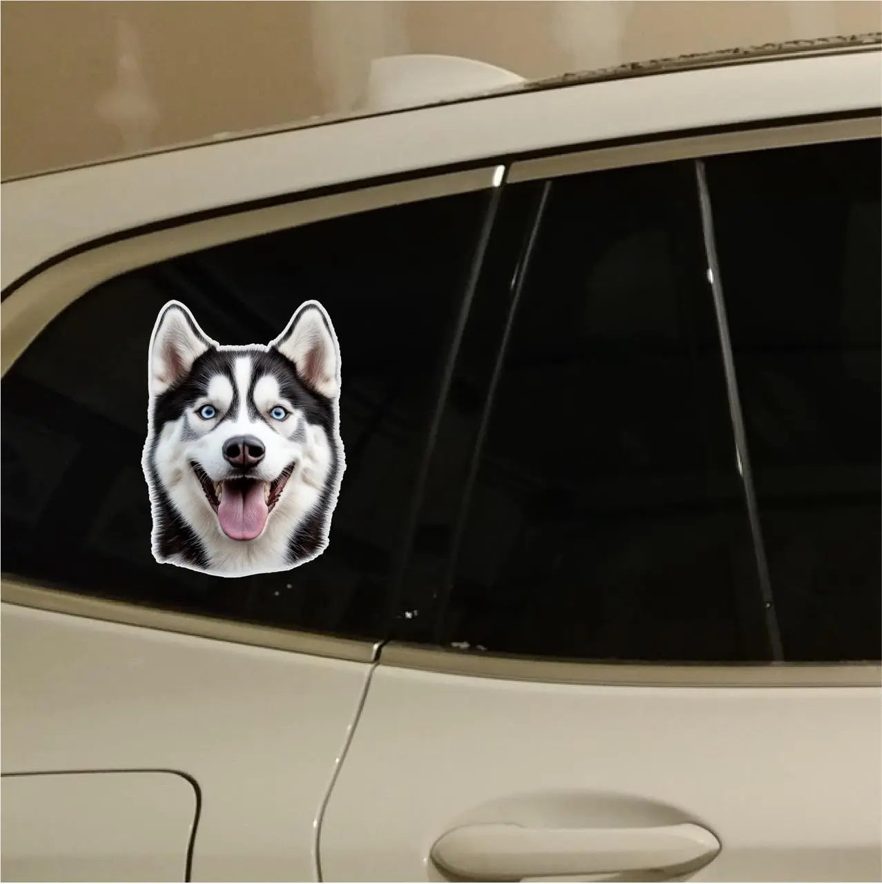 Image of Husky Reflective Vinyl Decal - Waterproof Dog Lover Sticker