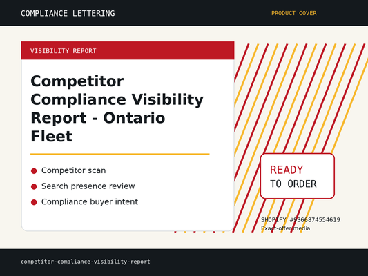 Competitor Compliance Visibility Report — Ontario Fleet product cover