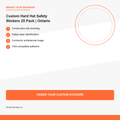 Custom Hard Hat Safety Stickers 25 Pack application guide showing real-world usage for Canada businesses