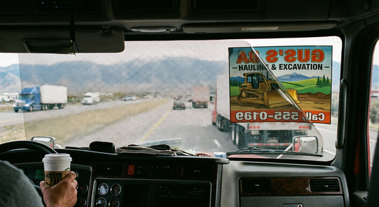 Detail of custom perforated window graphics in Canada showing mesh texture and opaque design
