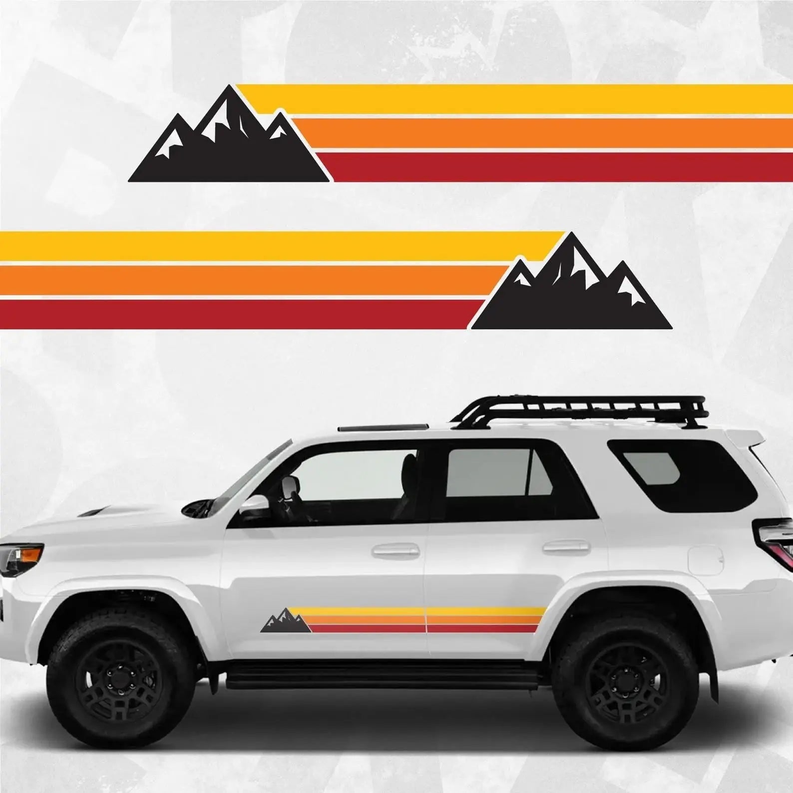 Retro mountain stripe decal svg on white background