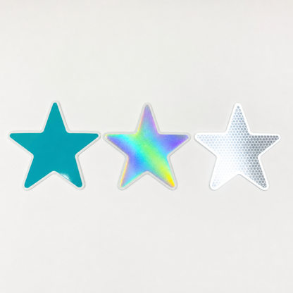 Custom Die-Cut Vinyl Decals — 2 material trio