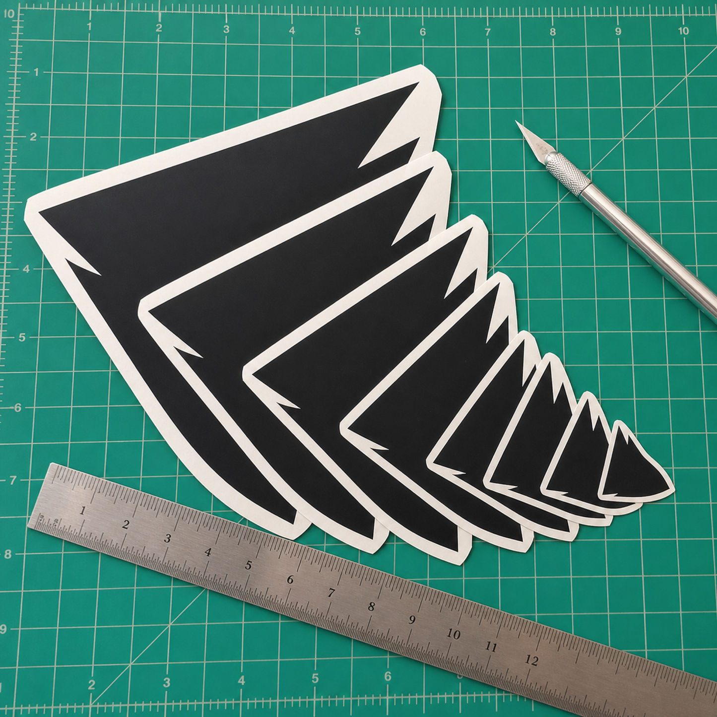 Custom Die-Cut Vinyl Decals — 4 size range