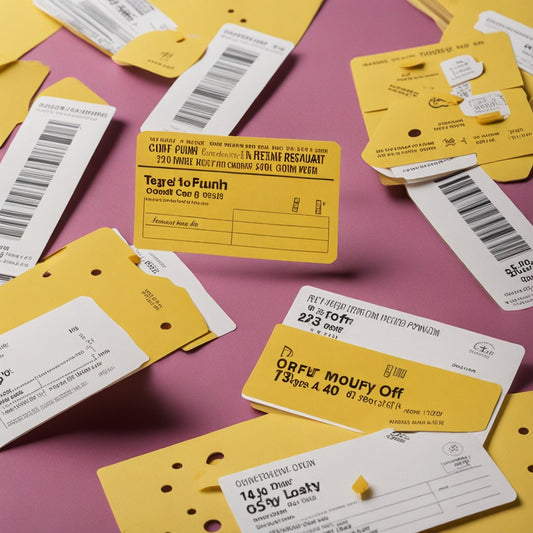 Restaurant coupon card mailer with tear-off coupons and loyalty card