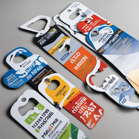 Multiple contractor door hanger designs fanned out