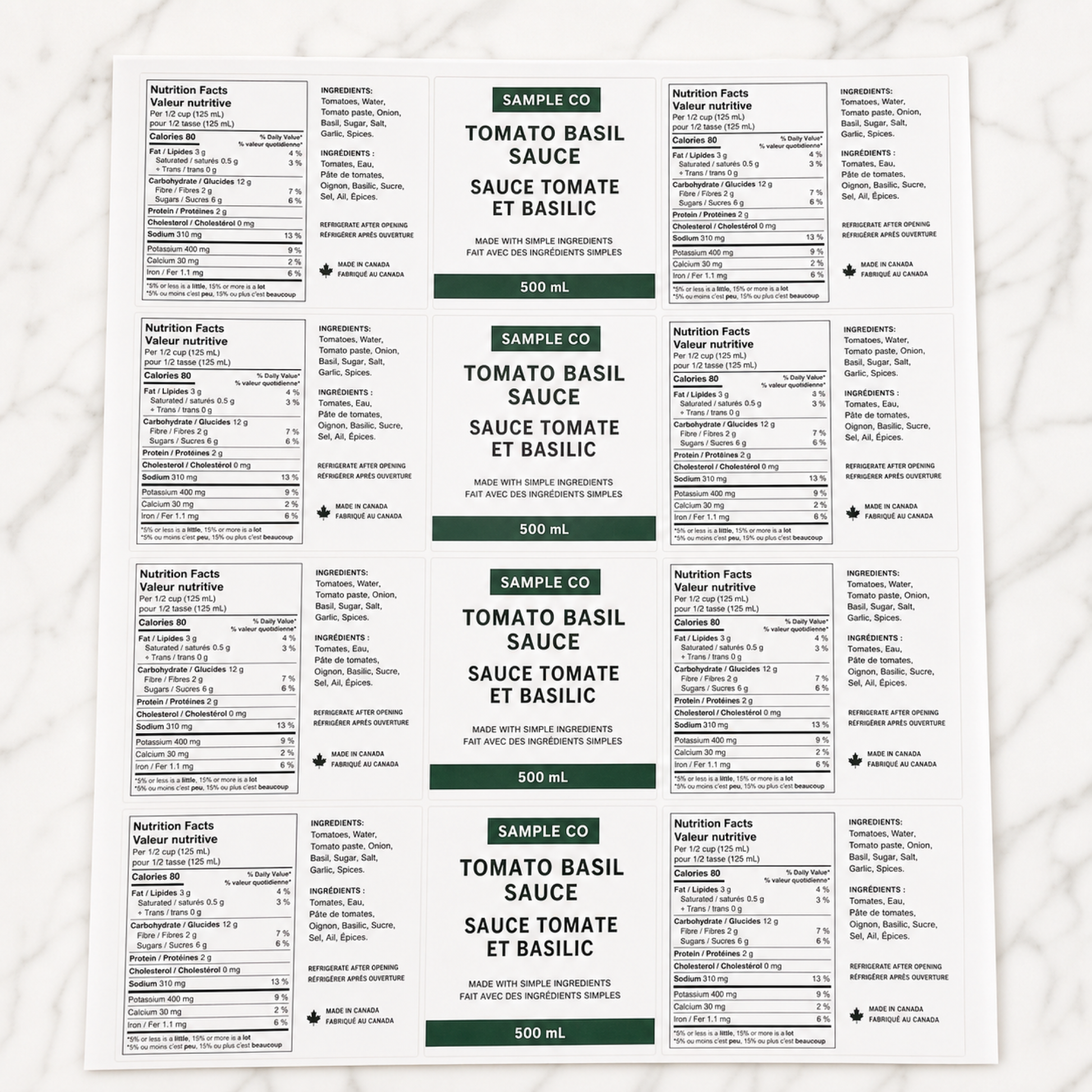 Product Labels Canada — 1 hero