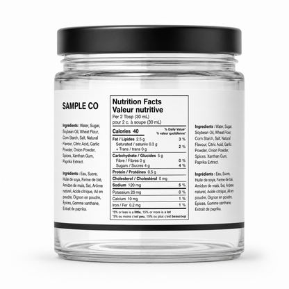 Product Labels Canada — 3 bilingual jar
