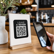 Leave a Review QR code sticker for business reviews