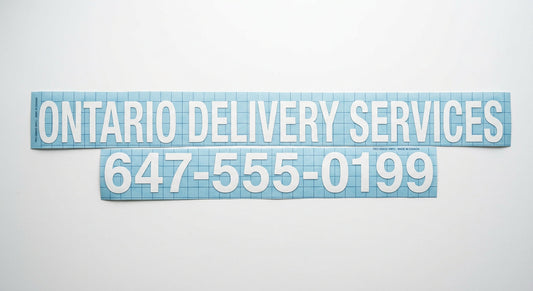 Custom truck lettering vinyl - Ontario commercial vehicle lettering