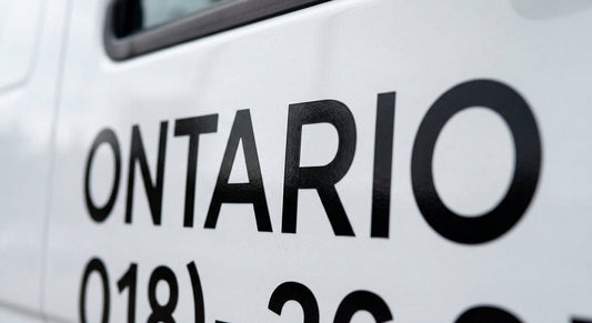 Custom truck lettering vinyl - Ontario commercial vehicle lettering