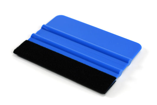Blue 4-inch felt-edge installation applicator for premasked vinyl decals