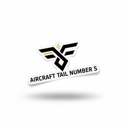 Close up of aircraft registration number vinyl lettering
