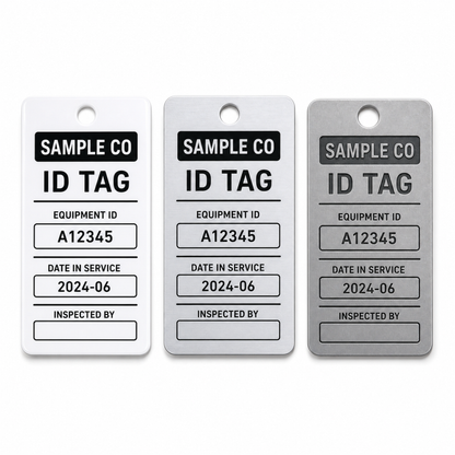 Durable Equipment & Asset Tags — 2 material trio