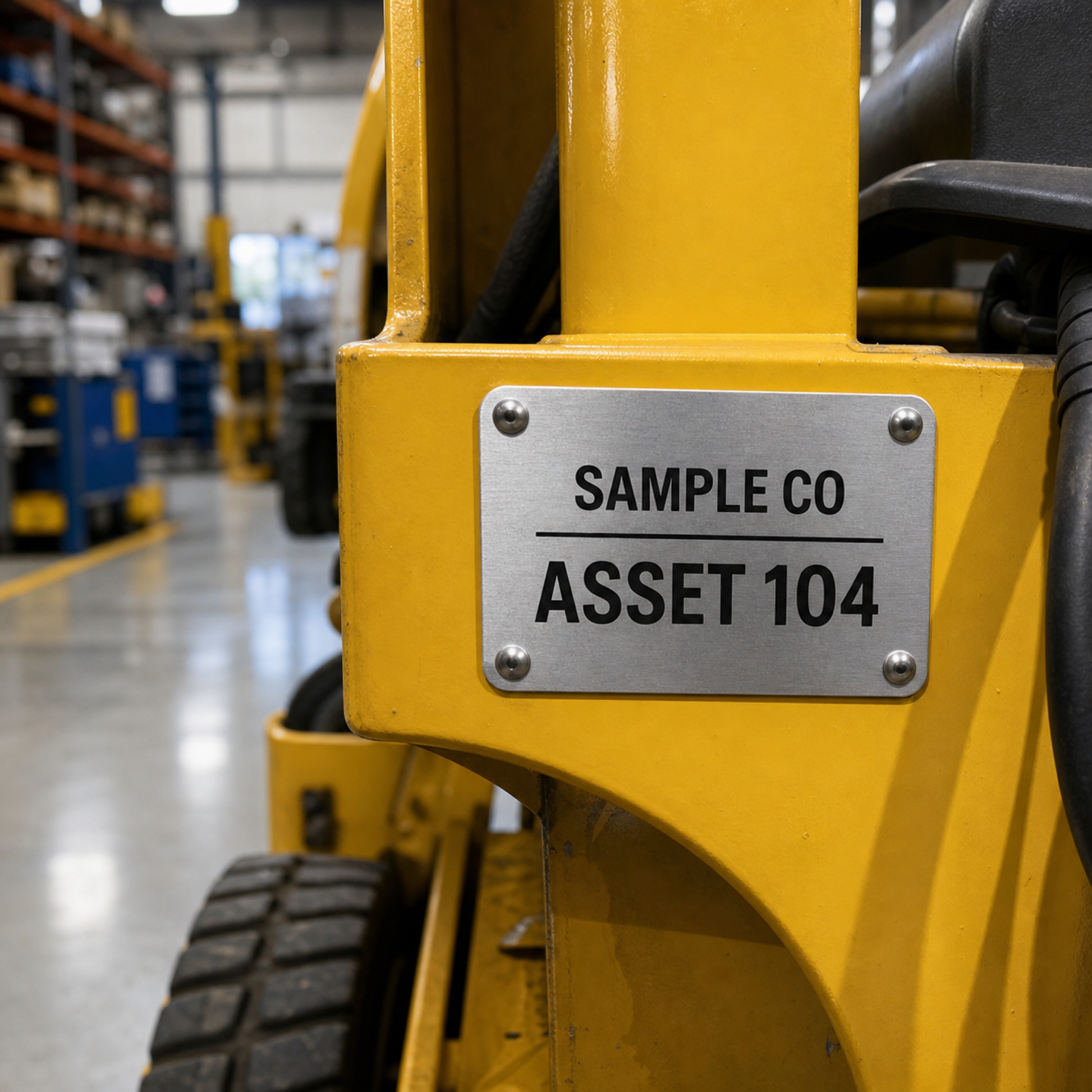 Durable Equipment & Asset Tags — 4 on equipment